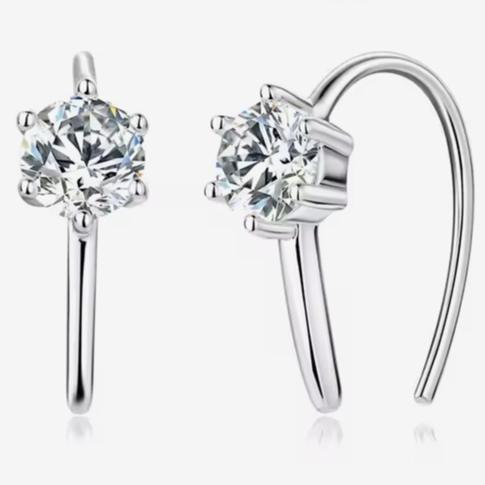 New GRA Certified Moissanite Diamond Earrings, .925 TCW 1 carat